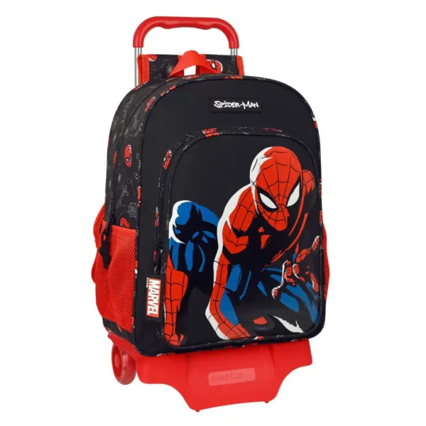 Sac à dos scolaire à roulettes Spiderman Hero Noir (33 x 42 x 14 cm). SUPERDISCOUNT FRANCE