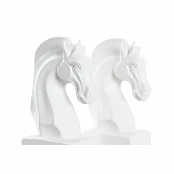 Serre-livres DKD Home Decor White Chess 10 x 7 x 24 cm Cheval Résine. SUPERDISCOUNT FRANCE