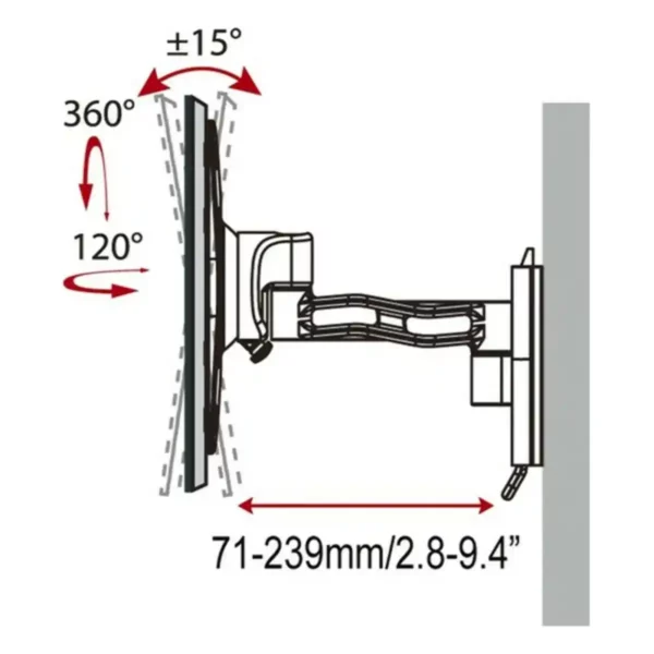 Support TV Haeger Double Tilt & Swivel 17" - 37". SUPERDISCOUNT FRANCE