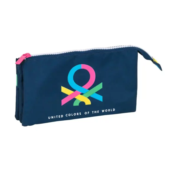 Triple Cabas Benetton Corazones Multicolore Bleu Marine (22 x 12 x 3 cm). SUPERDISCOUNT FRANCE