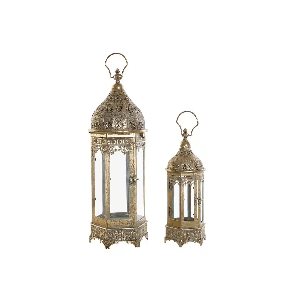 Lanterne dkd home decor cristal metal dore 21 5 x 21 5 x 63 5 cm 2 unites _8549. DIAYTAR SENEGAL - Où Choisir est un Acte d'Amour pour le Sénégal. Explorez notre boutique en ligne et choisissez des articles qui célèbrent la culture et l'artisanat du pays.