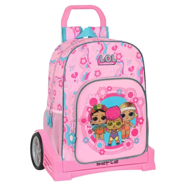 Sac à dos scolaire à roulettes LOL Surprise ! Glow girl Rose (33 x 42 x 14 cm). SUPERDISCOUNT FRANCE