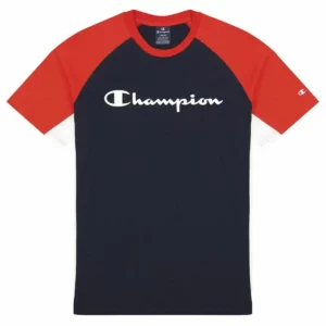 T-shirt à manches courtes pour homme Champion Block Script Blue. SUPERDISCOUNT FRANCE