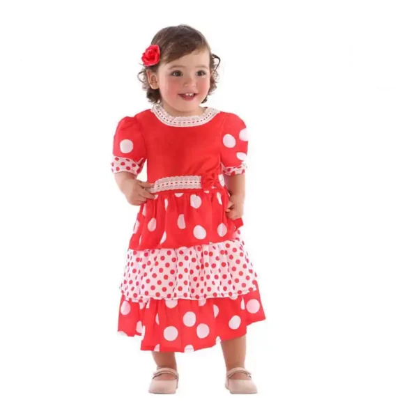 Costume pour bébé danseuse de flamenco rouge. SUPERDISCOUNT FRANCE