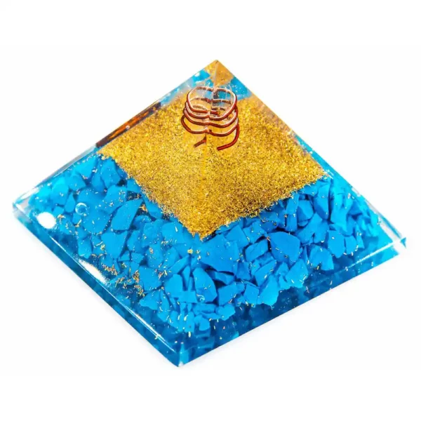 Figurine Décorative Organite Pyramide Turquoise (Reconditionné A+). SUPERDISCOUNT FRANCE