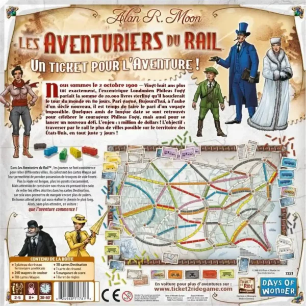 Jeu de société Asmodee Les Aventuriers du Rail USA (FR). SUPERDISCOUNT FRANCE