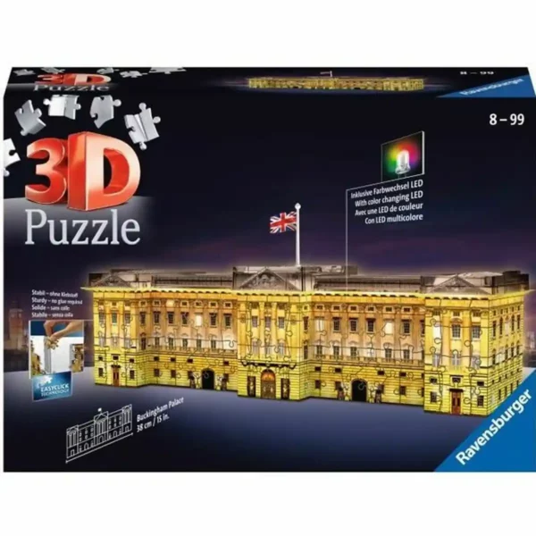 Puzzle 3D Ravensburger Palais de Buckingham Illuminé 216 Pièces. SUPERDISCOUNT FRANCE