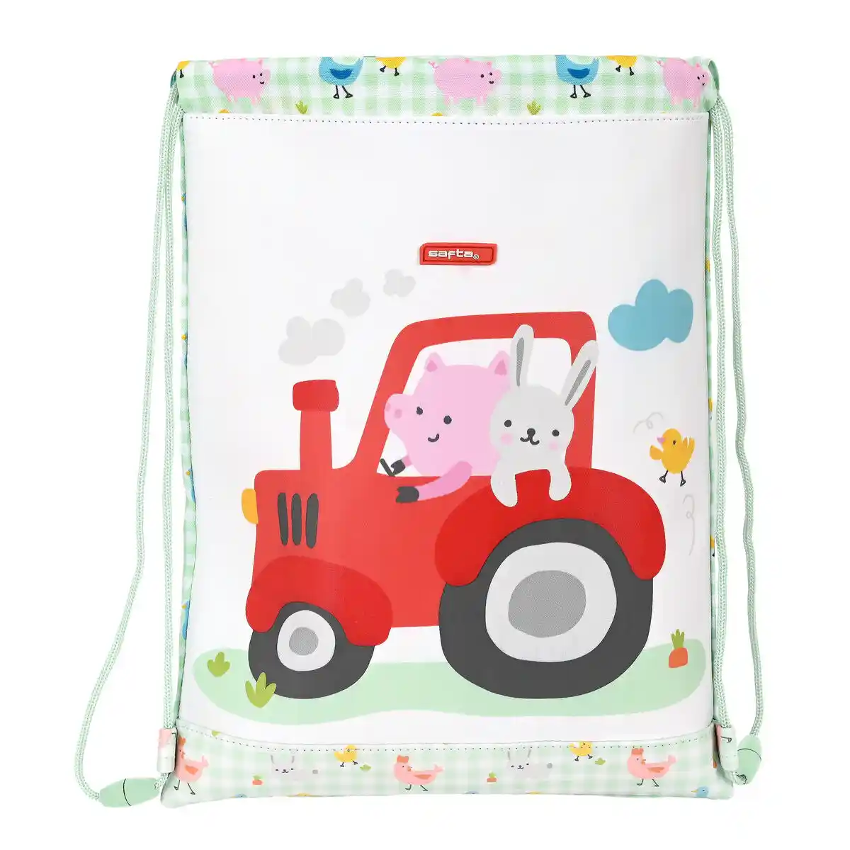 Sac à Dos à Cordes Safta Granja Blanc Vert (26 x 34 x 1 cm). SUPERDISCOUNT FRANCE