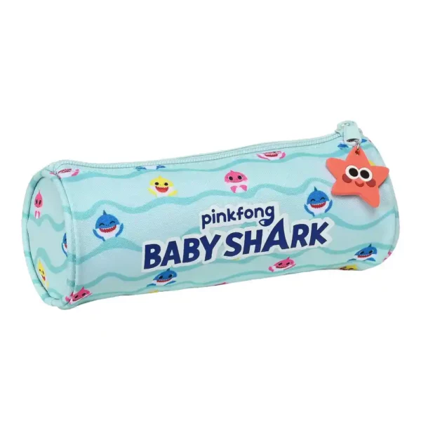 Trousse d'école cylindrique Baby Shark Beach Day Bleu clair (20 x 7 x 7 cm). SUPERDISCOUNT FRANCE