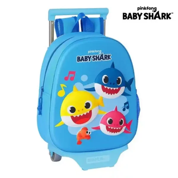 Cartable 3D à Roulettes 705 Baby Shark Bleu Clair. SUPERDISCOUNT FRANCE