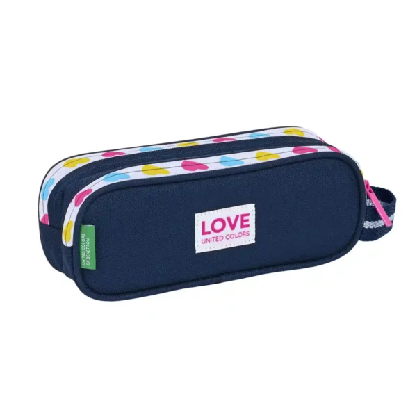 Double Cabas Benetton Love Bleu Marine (21 x 8 x 6 cm). SUPERDISCOUNT FRANCE