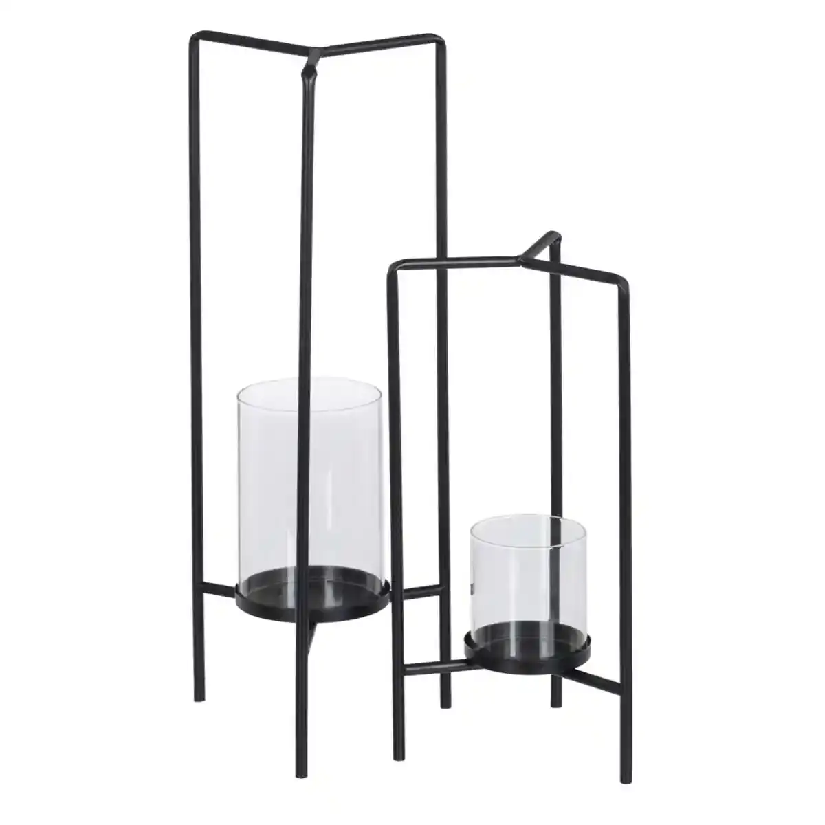 Bougeoir 18 5 x 16 5 x 50 cm metal noir cristal 2 unites _6663. DIAYTAR SENEGAL - Où la Tradition Renouvelée Rencontre l'Innovation. Explorez notre gamme de produits qui fusionnent l'héritage culturel avec les besoins contemporains.