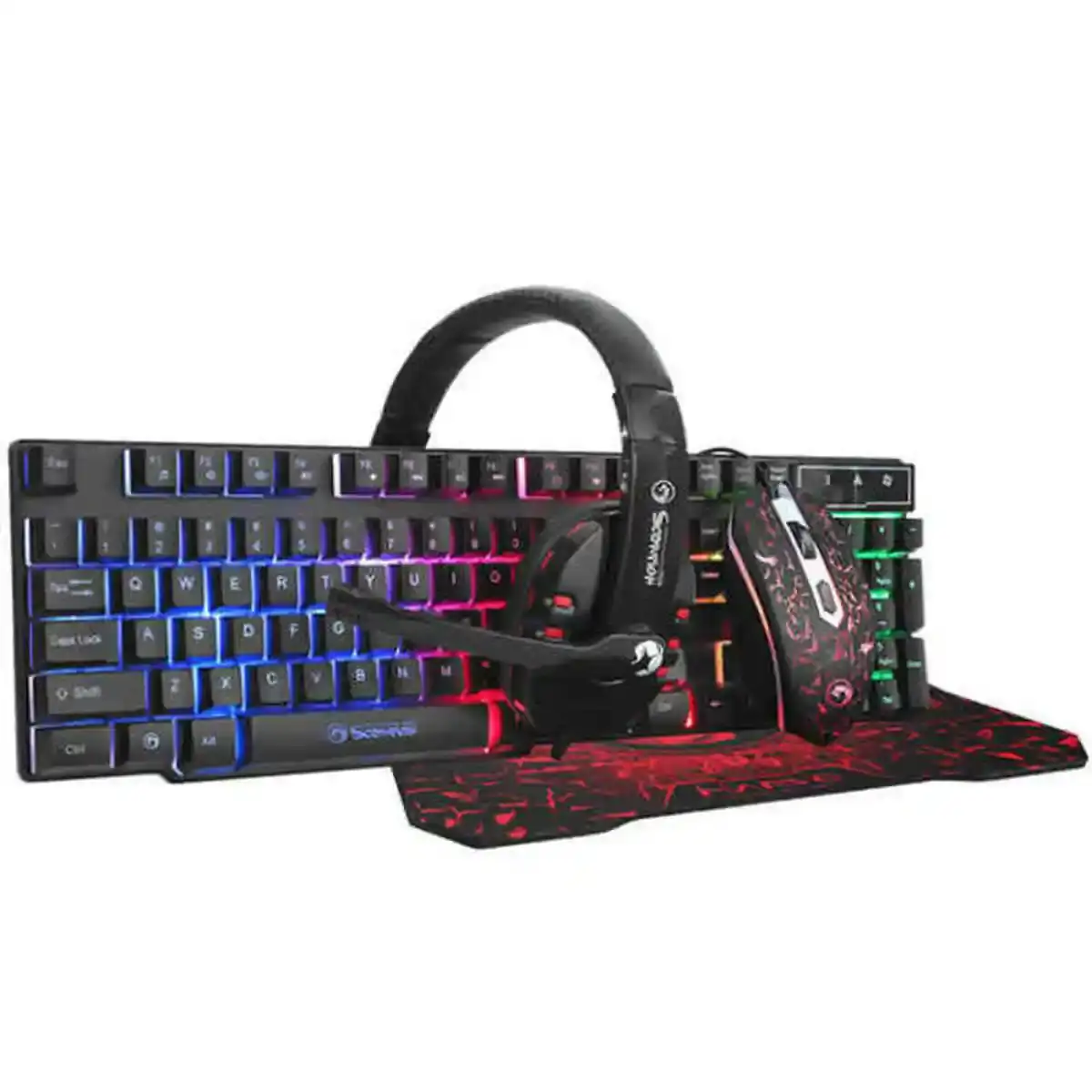 Clavier avec souris de jeu Scorpion GA30378035 Qwerty espagnol QWERTY multicolore. SUPERDISCOUNT FRANCE