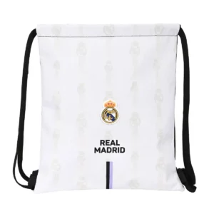 Sac à dos avec cordons Real Madrid C.F. Noir Blanc (35 x 40 x 1 cm). SUPERDISCOUNT FRANCE