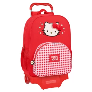 Sac à dos scolaire à roulettes Hello Kitty Spring Red (33 x 42 x 14 cm). SUPERDISCOUNT FRANCE