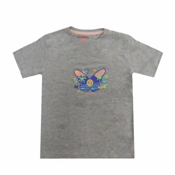 T-shirt manches courtes enfant Rox Butterfly Gris clair. SUPERDISCOUNT FRANCE