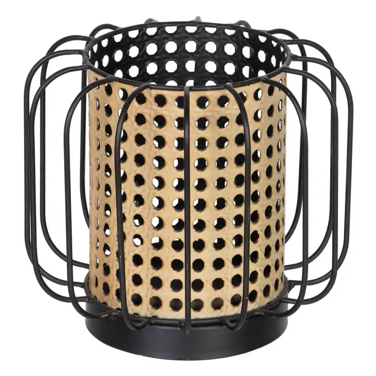 Bougeoir 18 5 x 18 5 x 16 5 cm metal noir naturel_4972. Entrez dans l'Univers de DIAYTAR SENEGAL - Où le Shopping Devient une Découverte. Explorez nos rayons et dénichez des trésors qui illuminent votre quotidien.