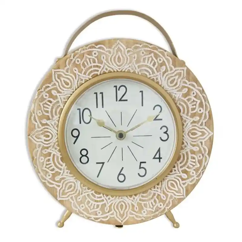 Horloge de table versa mandala bois mdf 8 5 x 25 5 x 29 5 cm_2714. DIAYTAR SENEGAL - Votre Source de Découvertes Shopping. Découvrez des trésors dans notre boutique en ligne, allant des articles artisanaux aux innovations modernes.