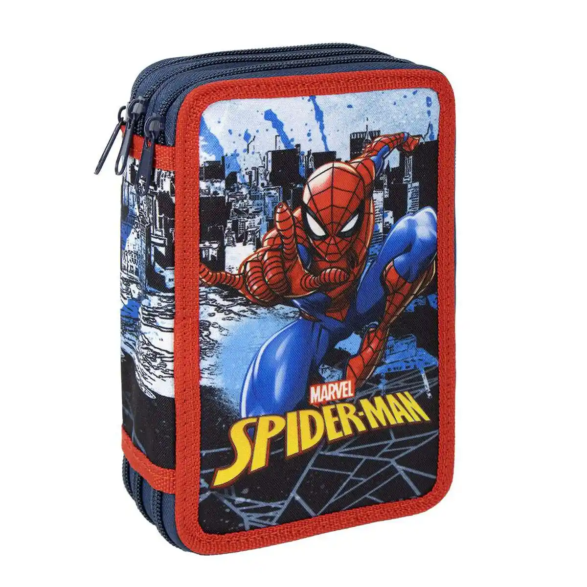 Trousse Triple Spiderman 43 Pièces Bleu (12 x 19,5 x 6,5 cm). SUPERDISCOUNT FRANCE