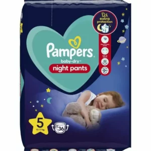 Couches jetables Pampers Baby-Dry Night 5 36 uds. SUPERDISCOUNT FRANCE