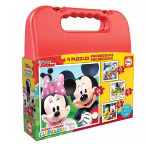 Ensemble de 4 puzzles Disney Mickey Mouse Progressive Educa (12-16-20-25 pcs). SUPERDISCOUNT FRANCE