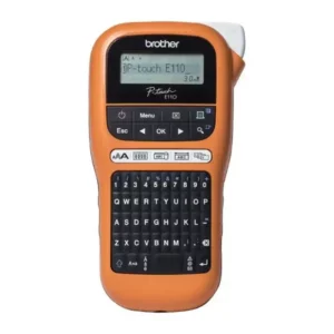 Étiqueteuse électrique portable Brother PT-E110VP LCD Orange. SUPERDISCOUNT FRANCE