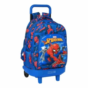 Sac à dos scolaire à roulettes Spiderman Great power Rouge Bleu (33 x 45 x 22 cm). SUPERDISCOUNT FRANCE