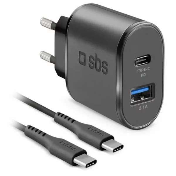 Chargeur Mural + Câble USB C SBS LB13462226 Noir. SUPERDISCOUNT FRANCE