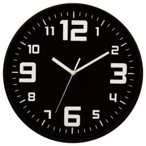 Horloge murale 5five polypropylene noir o 30 cm _1392. DIAYTAR SENEGAL - L'Art de Trouver ce que Vous Aimez. Plongez dans notre assortiment varié et choisissez parmi des produits qui reflètent votre style et répondent à vos besoins.