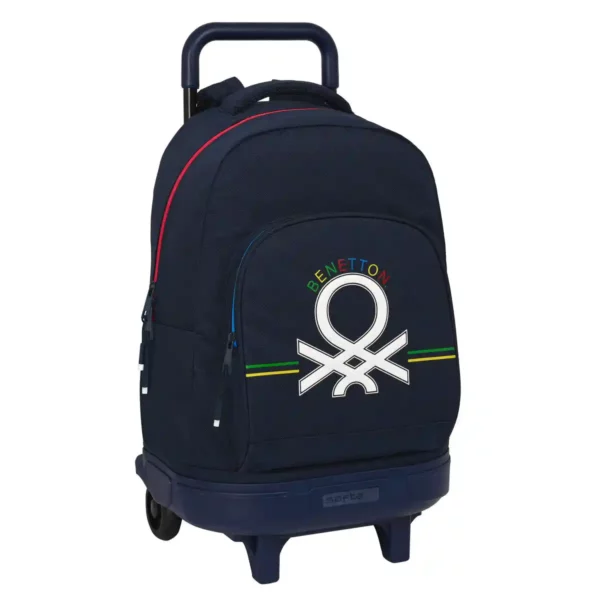 Sac à Dos Scolaire à Roulettes Benetton Sixties Bleu Marine (33 x 45 x 22 cm). SUPERDISCOUNT FRANCE