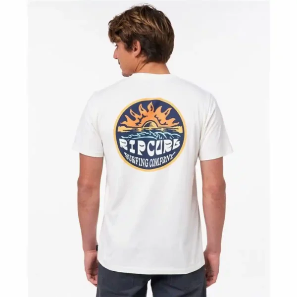 T-shirt à manches courtes pour homme Rip Curl Down The Line Blanc. SUPERDISCOUNT FRANCE