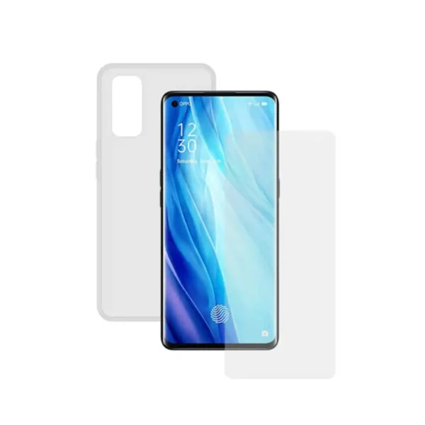 Protecteur d'écran mobile en verre trempé + coque mobile Oppo Reno 4 Pro Contact Transparent. SUPERDISCOUNT FRANCE