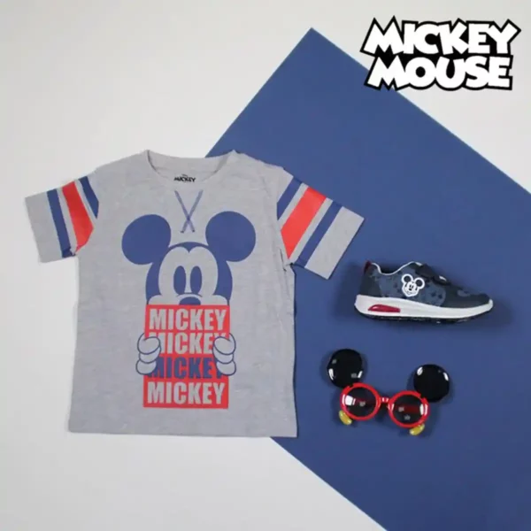T-shirt manches courtes enfant Mickey Mouse Gris. SUPERDISCOUNT FRANCE