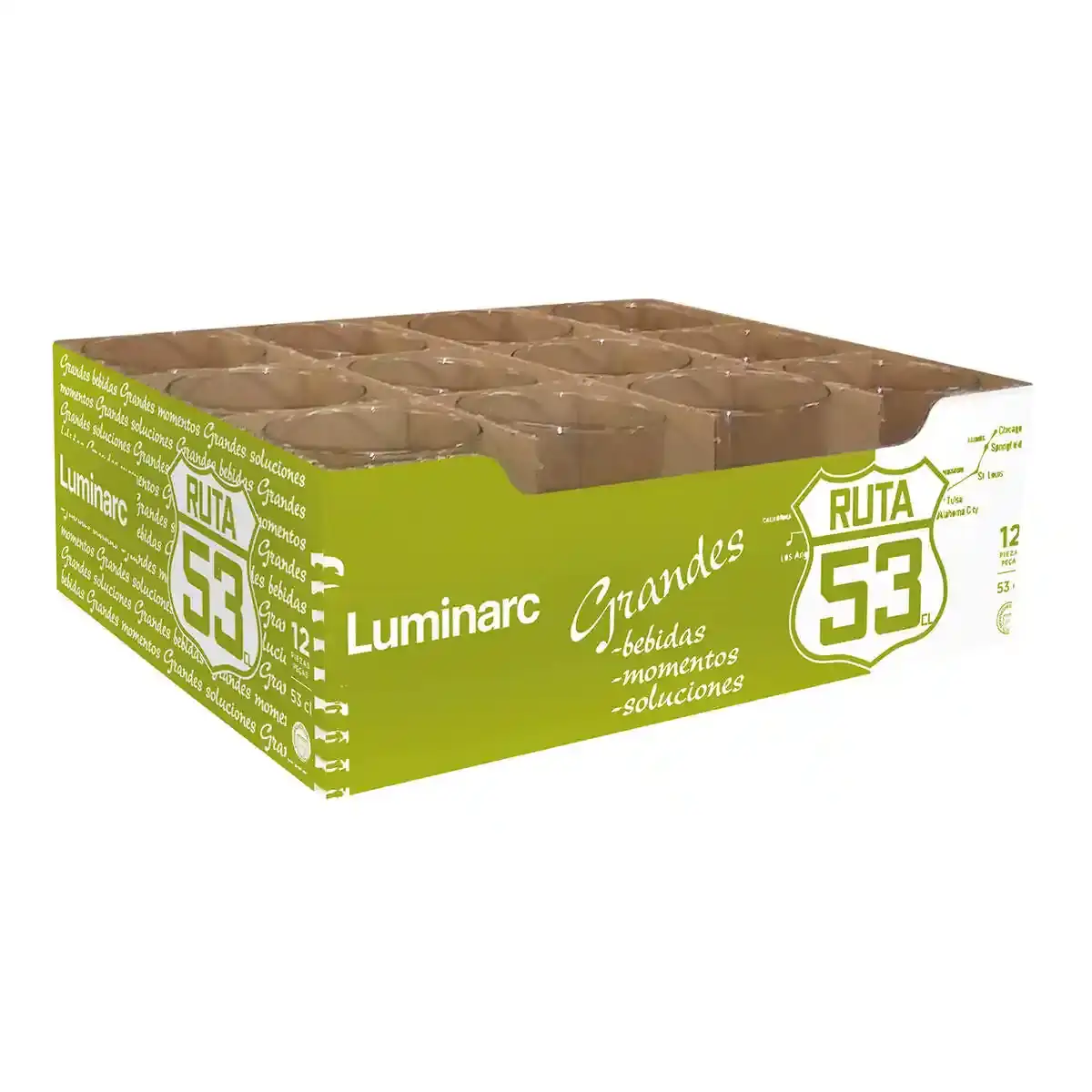 Verre luminarc ruta 53 verre transparent 530 ml 12 unites _9626. DIAYTAR SENEGAL - L'Art de Choisir, l'Art de Se Distinquer. Naviguez à travers notre catalogue et choisissez des produits qui ajoutent une note d'élégance à votre style unique.