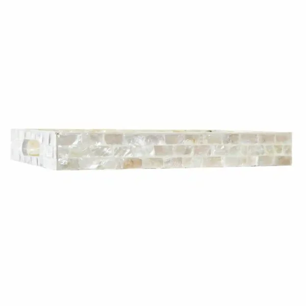 Plateau a gouter dkd home decor beige mosaique nacre 30 x_7540. DIAYTAR SENEGAL - Votre Marché Virtuel au Sénégal. Parcourez notre boutique en ligne pour trouver des trésors cachés, des articles indispensables du quotidien aux joyaux artistiques.