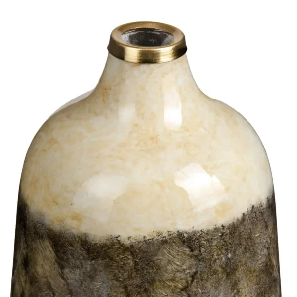 Vase cristal gris creme 17 x 17 x 25 cm_4528. DIAYTAR SENEGAL - Votre Oasis de Shopping en Ligne. Explorez notre boutique et découvrez des produits qui ajoutent une touche de magie à votre quotidien.