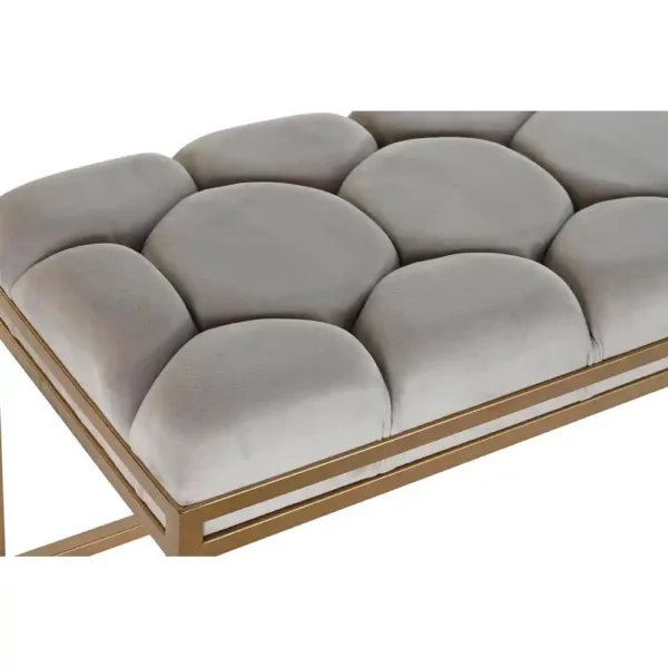 Banc dkd home decor beige metal polyester 100 x 40 x_4966. DIAYTAR SENEGAL - Votre Passage vers la Découverte. Explorez notre boutique en ligne pour trouver des trésors qui vous attendent, du traditionnel à l'avant-garde.