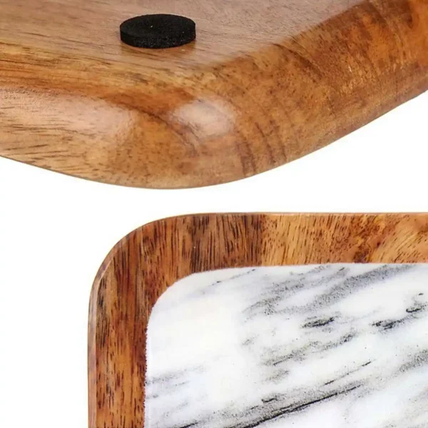 Centre de table marbre blanc bois polyurethane 25 x 25 cm _6946. Entrez dans l'Univers de DIAYTAR SENEGAL - Où le Choix Rencontre l'Authenticité. Explorez nos rayons virtuels et trouvez des produits qui incarnent la richesse de notre culture.