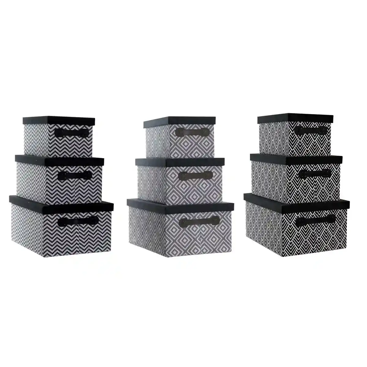 Lot de boites de rangement empilables dkd home decor noir gris_6390. DIAYTAR SENEGAL - Votre Source de Trouvailles uniques. Naviguez à travers notre catalogue et trouvez des articles qui vous distinguent et reflètent votre unicité.