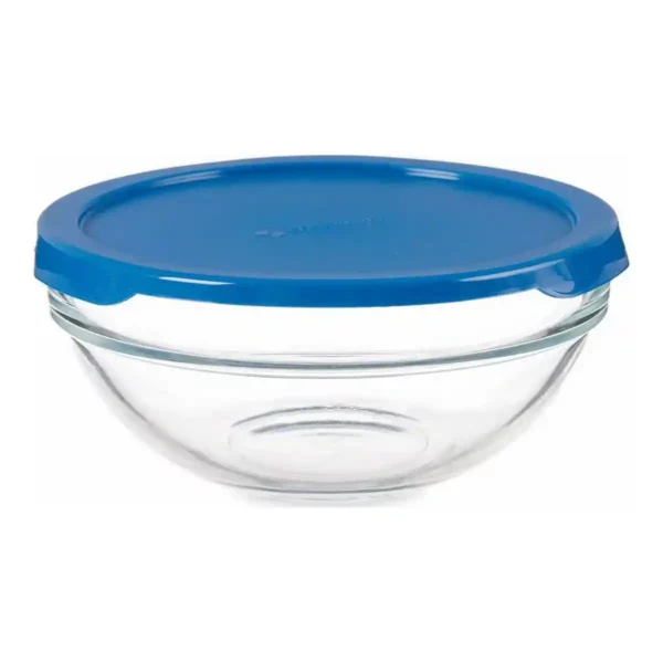 Lunch box ronde avec couvercle verre plastique bleu chefs 595 ml _7027. Bienvenue chez DIAYTAR SENEGAL - Où Chaque Objet a sa Propre Histoire. Découvrez notre sélection soigneusement choisie et choisissez des produits qui racontent le patrimoine sénégalais.