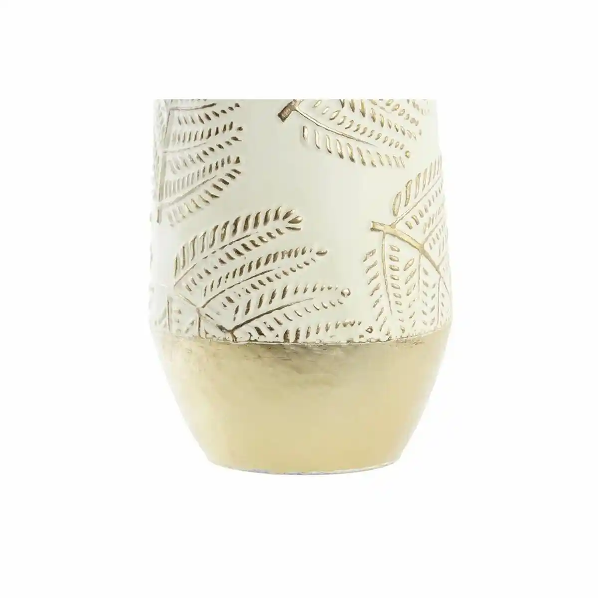 Vase dkd home decor metal dore creme feuille tropicale d une plante_4773. DIAYTAR SENEGAL - Votre Plateforme Shopping Engagée. Explorez notre catalogue et choisissez des produits qui reflètent notre dévouement envers la qualité et la satisfaction du client.