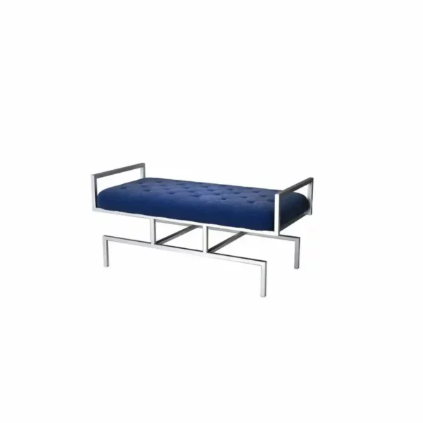 Banc dkd home decor acier polyester bleu 97 x 44 x_6122. DIAYTAR SENEGAL - Là où Chaque Produit Est une Trouvaille. Explorez notre sélection minutieuse et découvrez des articles qui correspondent à votre style de vie et à vos aspirations.