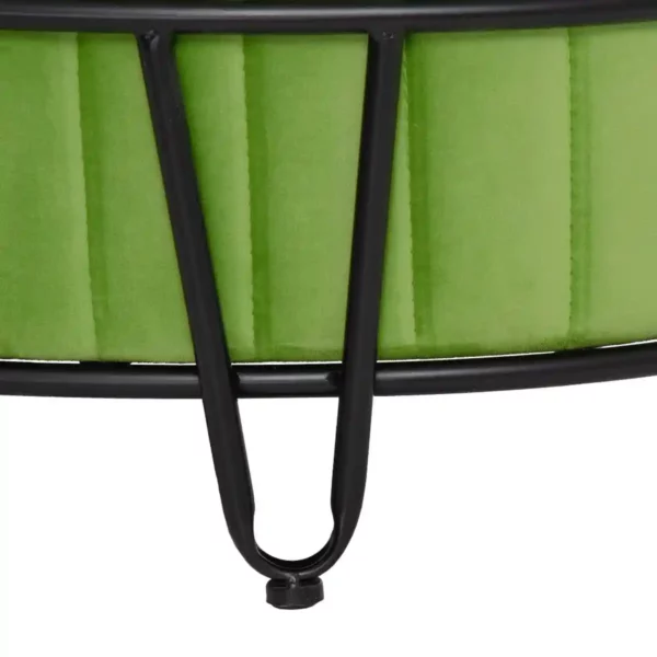 Pouf 80 x 80 x 46 cm tissu synthetique metal vert_4656. DIAYTAR SENEGAL - Votre Escale Shopping incontournable. Explorez notre boutique en ligne et dénichez des trésors qui reflètent la richesse culturelle et la modernité du Sénégal.