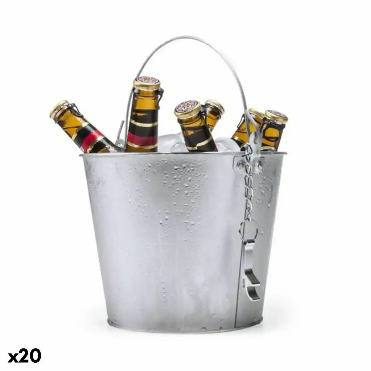 Seau a glace avec poignee et ouvre bouteille en aluminium 145332 20_6592. DIAYTAR SENEGAL - Votre Passage vers l'Exceptionnel. Naviguez à travers notre sélection minutieuse et découvrez des articles qui apportent une touche spéciale à chaque instant de votre vie.