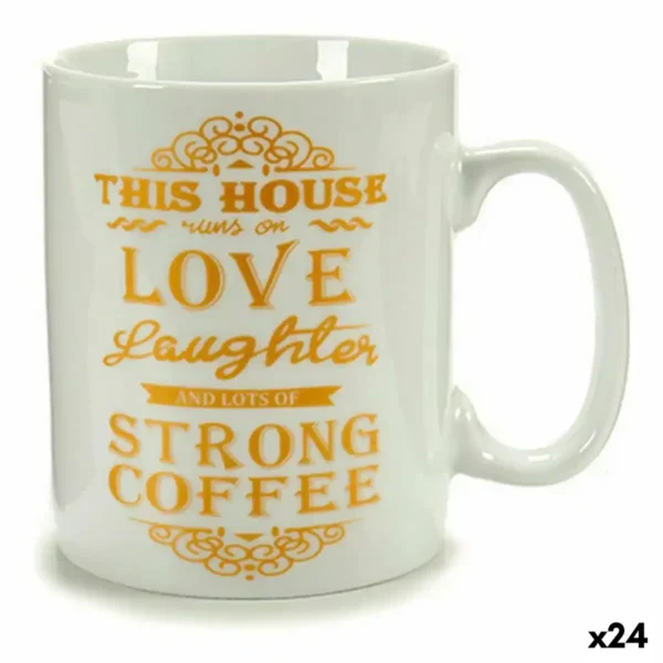 Mug cafe porcelaine blanc dore 500 ml 24 unites_8894. DIAYTAR SENEGAL - L'Art de Vivre en Couleurs et en Styles. Parcourez notre sélection et trouvez des articles qui reflètent votre personnalité et votre goût pour la vie.