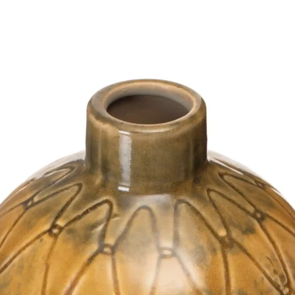 Vase 17 5 x 17 5 x 18 cm ceramique moutarde_5339. DIAYTAR SENEGAL - Votre Destinée Shopping Personnalisée. Plongez dans notre boutique en ligne et créez votre propre expérience de shopping en choisissant parmi nos produits variés.