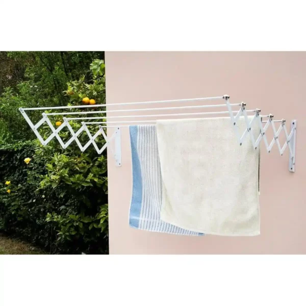 Corde a linge retractable aluminium blanc 120 x 70 x 23_6629. DIAYTAR SENEGAL - Votre Passage vers l'Éclat et la Beauté. Explorez notre boutique en ligne et trouvez des produits qui subliment votre apparence et votre espace.