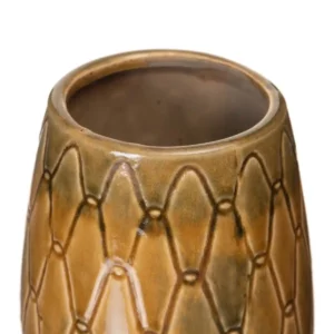 Vase 15 x 15 x 22 5 cm ceramique moutarde_2288. DIAYTAR SENEGAL - L'Art de Magasiner sans Frontières. Parcourez notre vaste sélection d'articles et trouvez tout ce dont vous avez besoin, du chic à l'authentique, du moderne au traditionnel.