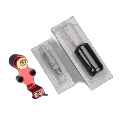 1 kit de débutant de shader de doublure en métal de machine de tatouage noir/rouge