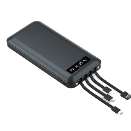 10000mah power bank folder portable 4 câbles intégrés